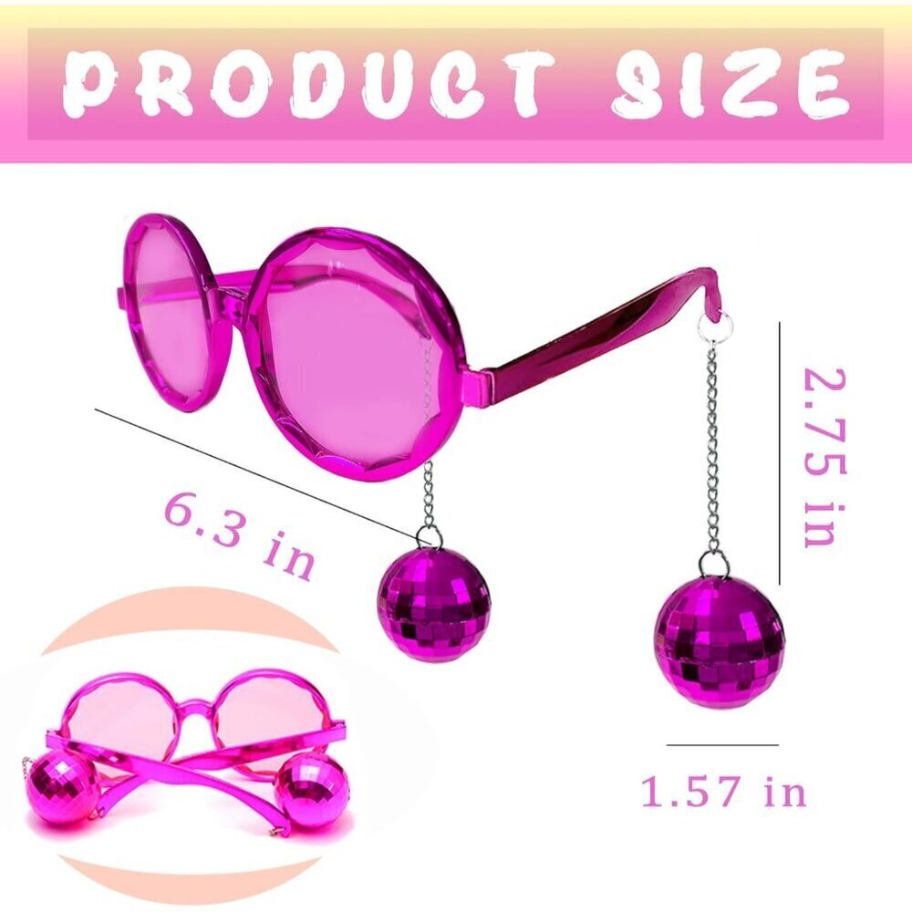 Disco Ball Glasses Set Retro Sunglasses Party Favor Unisex 4-Pack - Picture 2 of 7